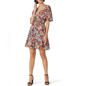 Rebecca Minkoff Floral Red Multicolor Mini Dress Sz S